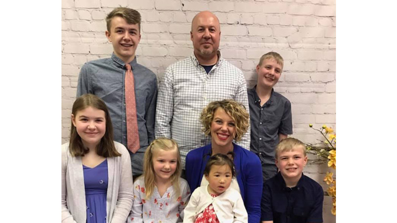 Todd-Family The Todd family. Back row: Brayden, Mike, and Isaiah. Front row: Bethany, Skylar, Audrey, Selah, and Jonah.